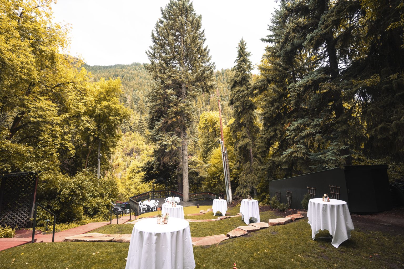 hillside amphitheater for private events at log haven