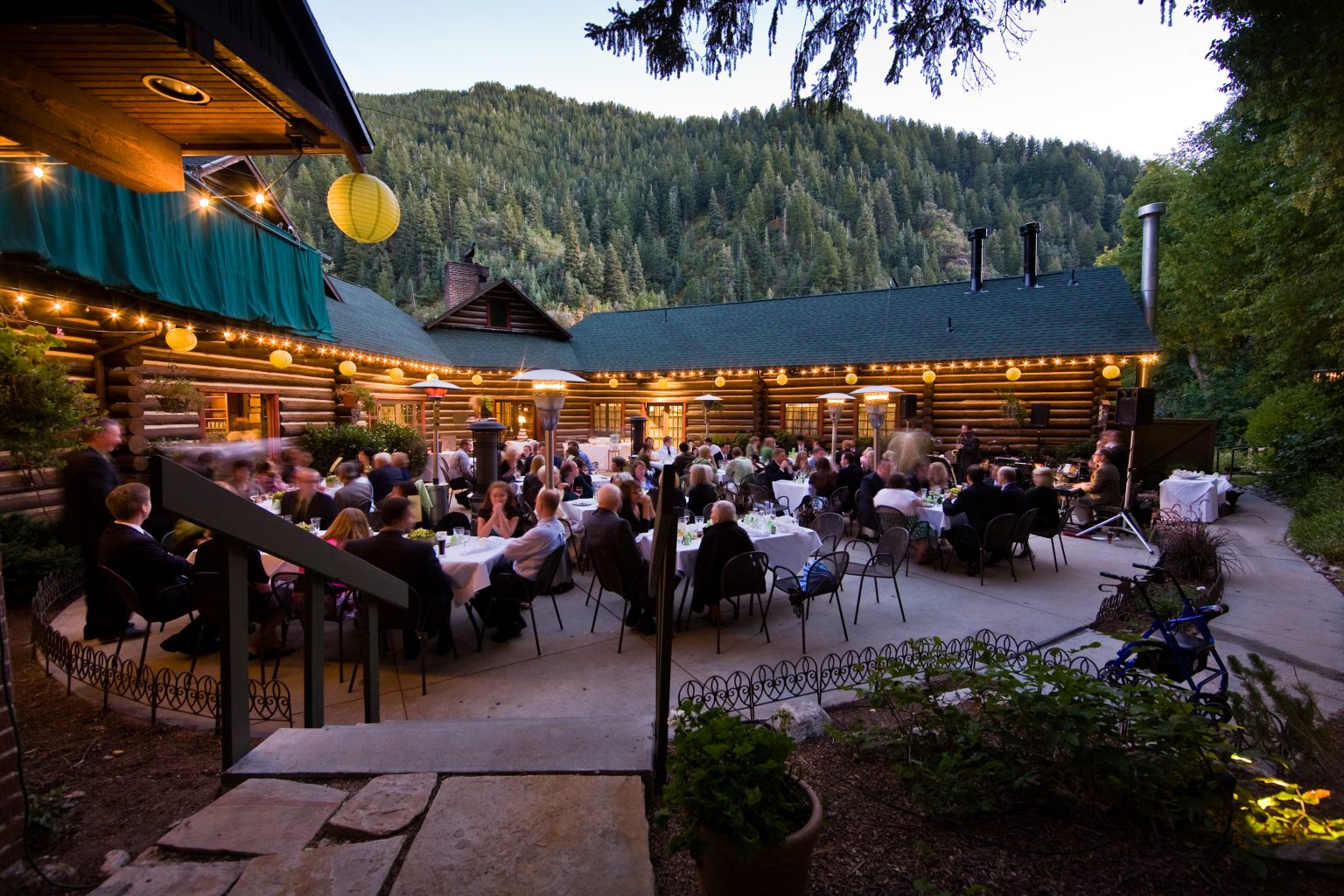 Waterfall Garden Patio for Private Events at Log Haven, Michael Tallman